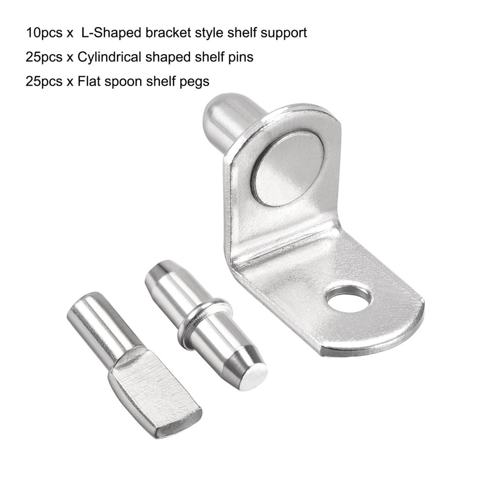 Peg support shelf, 5mm 6mm silver pin with hole, 60pcs