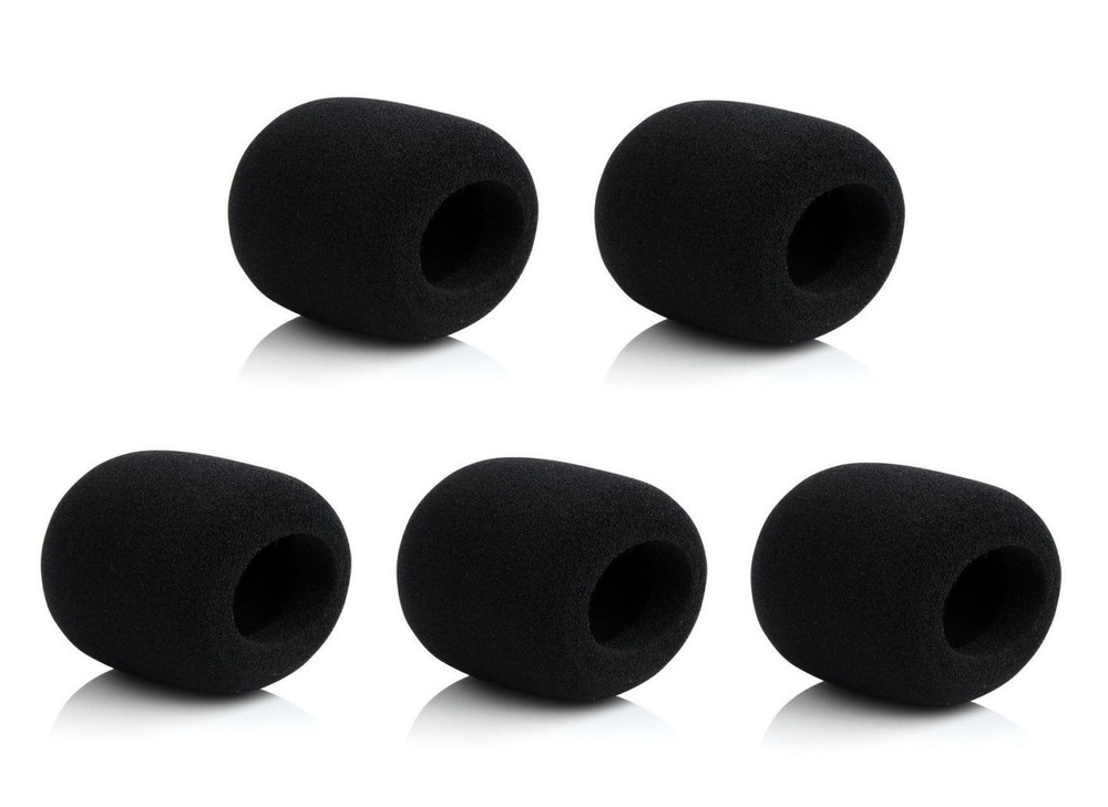 Dual Wireless Microphone Windscreen For Samson Vocal Microphone Black (5-Pack)