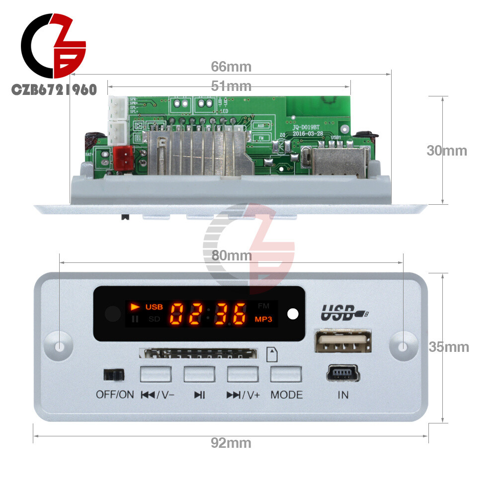 Digital 5V LCD MP3 Wireless Decoder Board USB TF SD Audio Module FM Radio Kit
