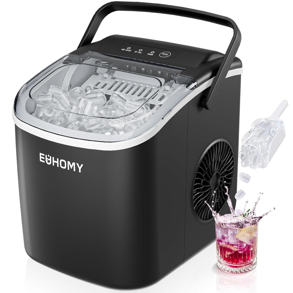 Countertop Ice Maker Machine with Handle Auto-Cleaning Portable for Home/Kitchen