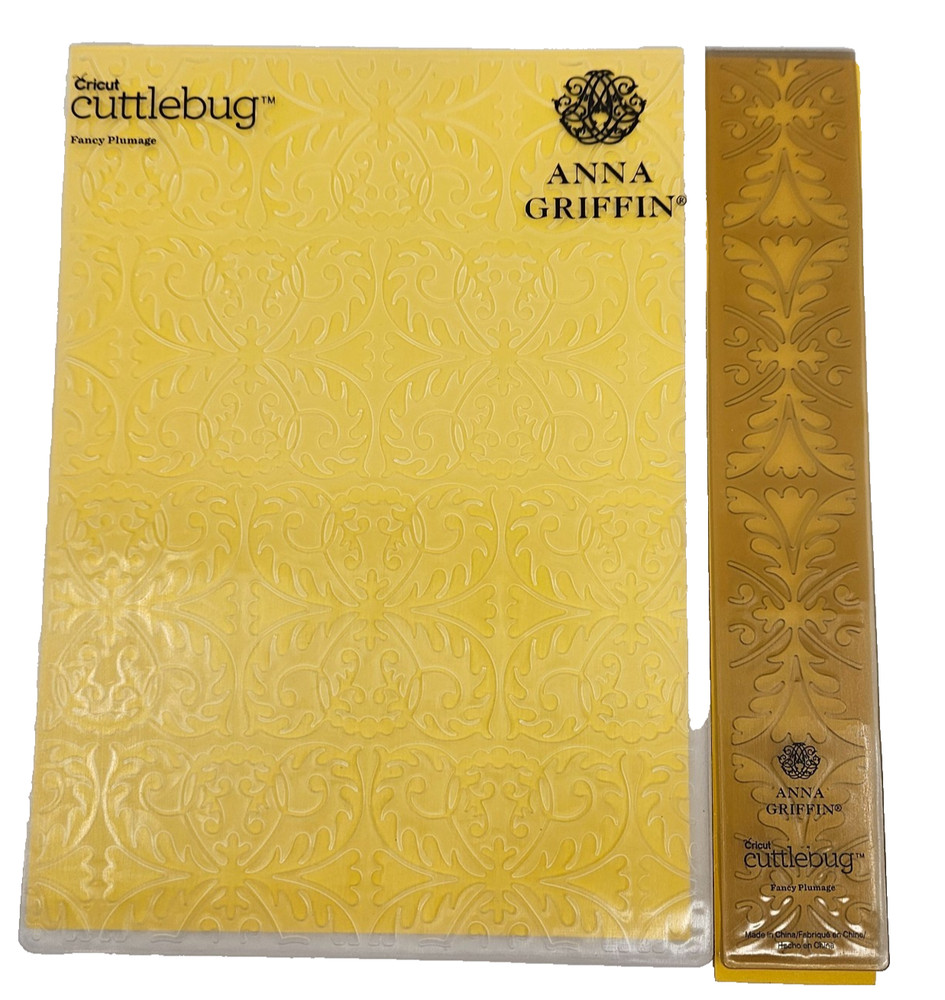Anna Griffin Cuttlebug Fancy Plumage 5" x 7" Embossing Folder and Border