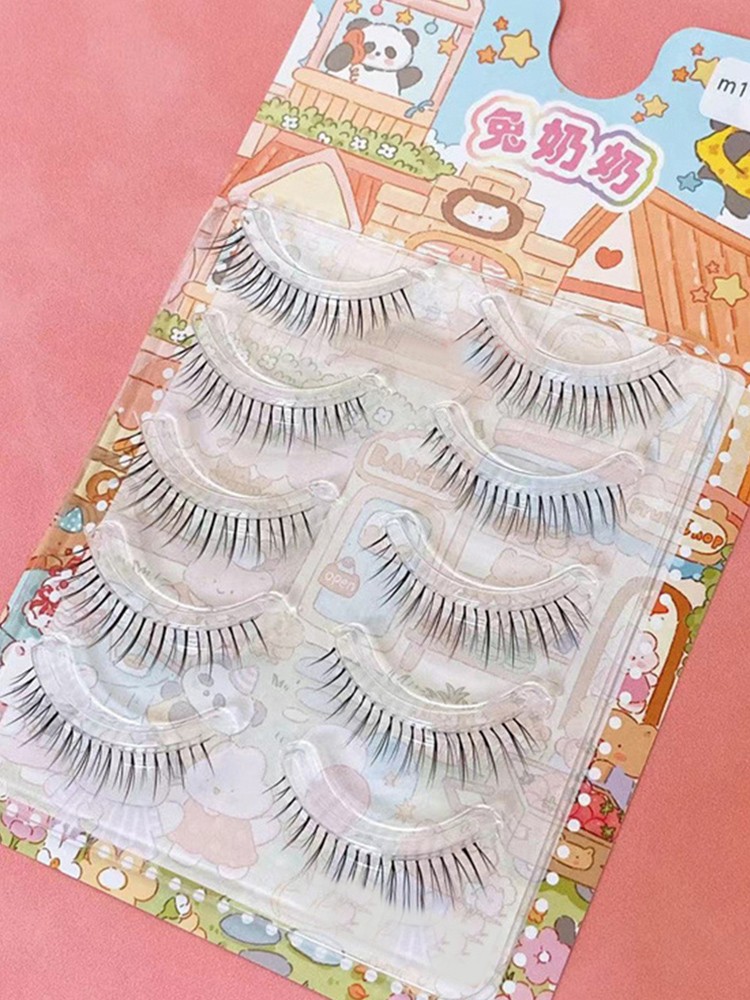 False Eyelashes Set Plastic Transparent Stem 8mm Natural Look Lower Lashes