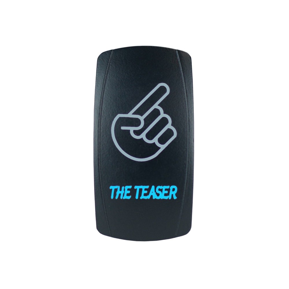 BLUE ROCKER SWITCH LASER ETCHED 20A 12V THE TEASER