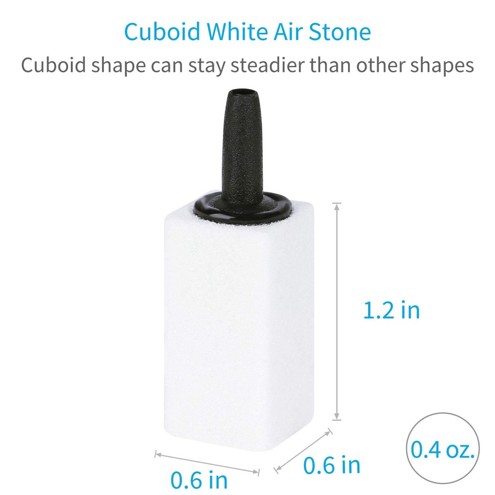 Pawfly 1.2 Inch Air Stone White Cuboid Bubble Diffuser in (10 Pack)