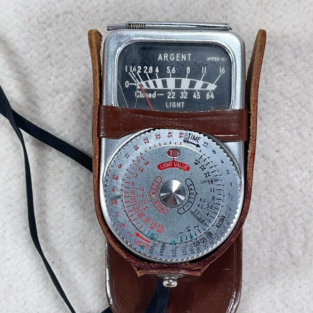Vtg Argent Skylite Selenium Exposure Meter W/ Leather Case Untested