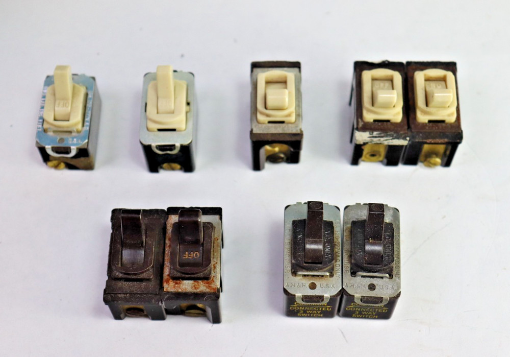 Lot 9 Vintage Despard Interchangeable Toggle Switch SPSP SPDT Brown & Ivory
