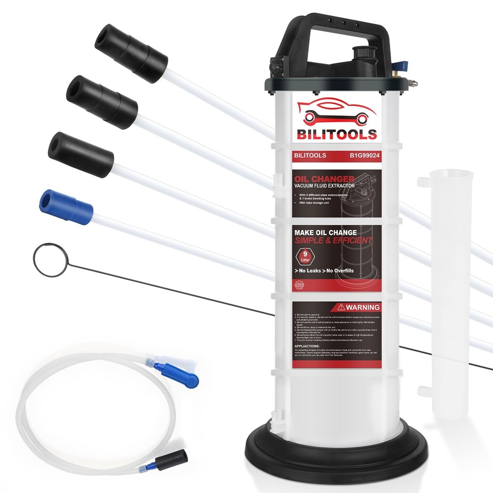9L Pneumatic Oil Extractor Pump, Vacuum Fluid Extractor for Automotive Engine...
