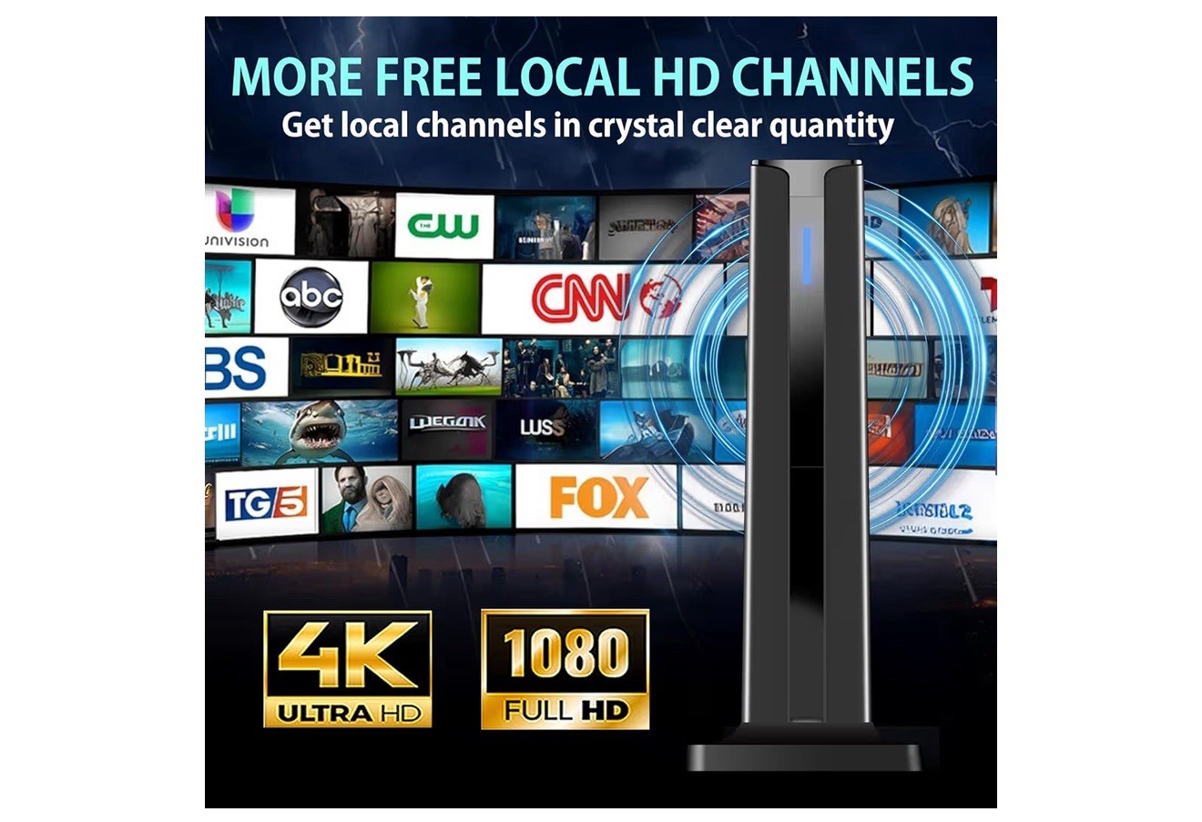 2025 Digital TV Antenna for Smart TV Indoor with 3M Stick Base 360°Long Range