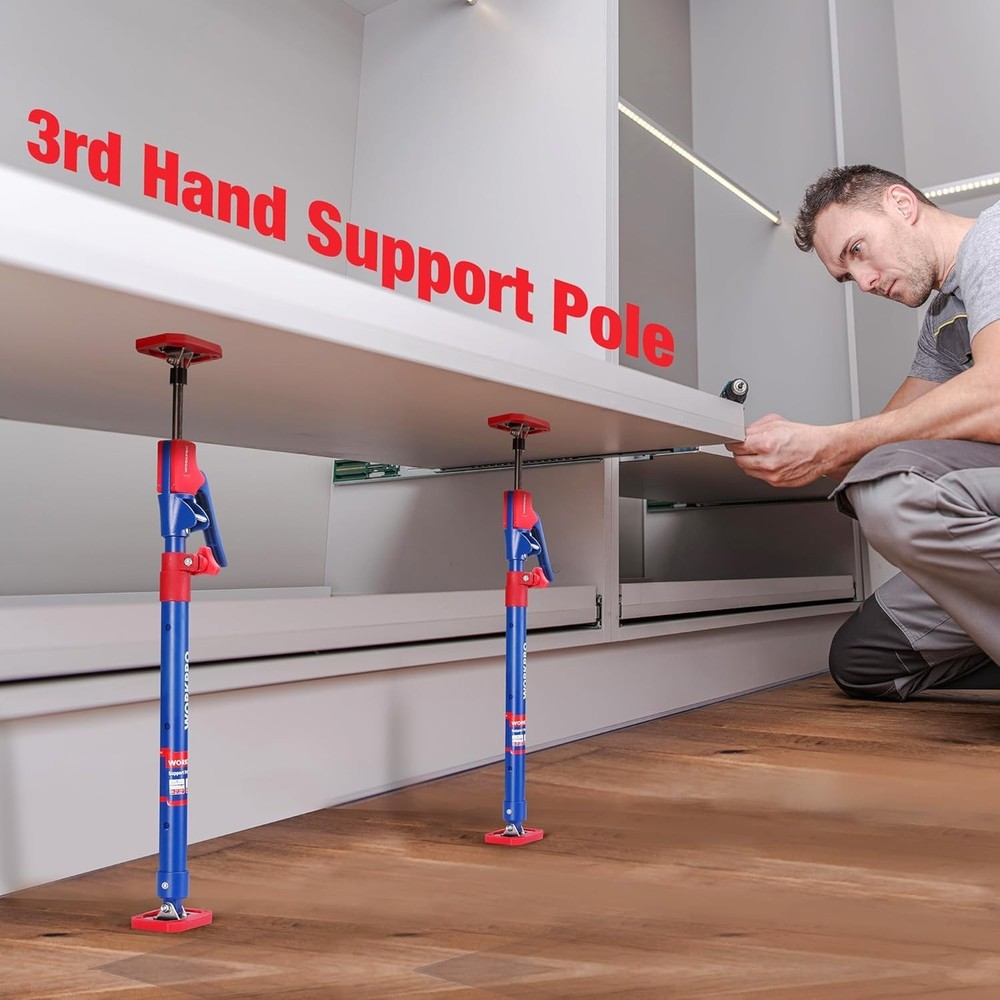 2-Pack Adjustable Support Rods for Drywall and Cabinet Installation Projects