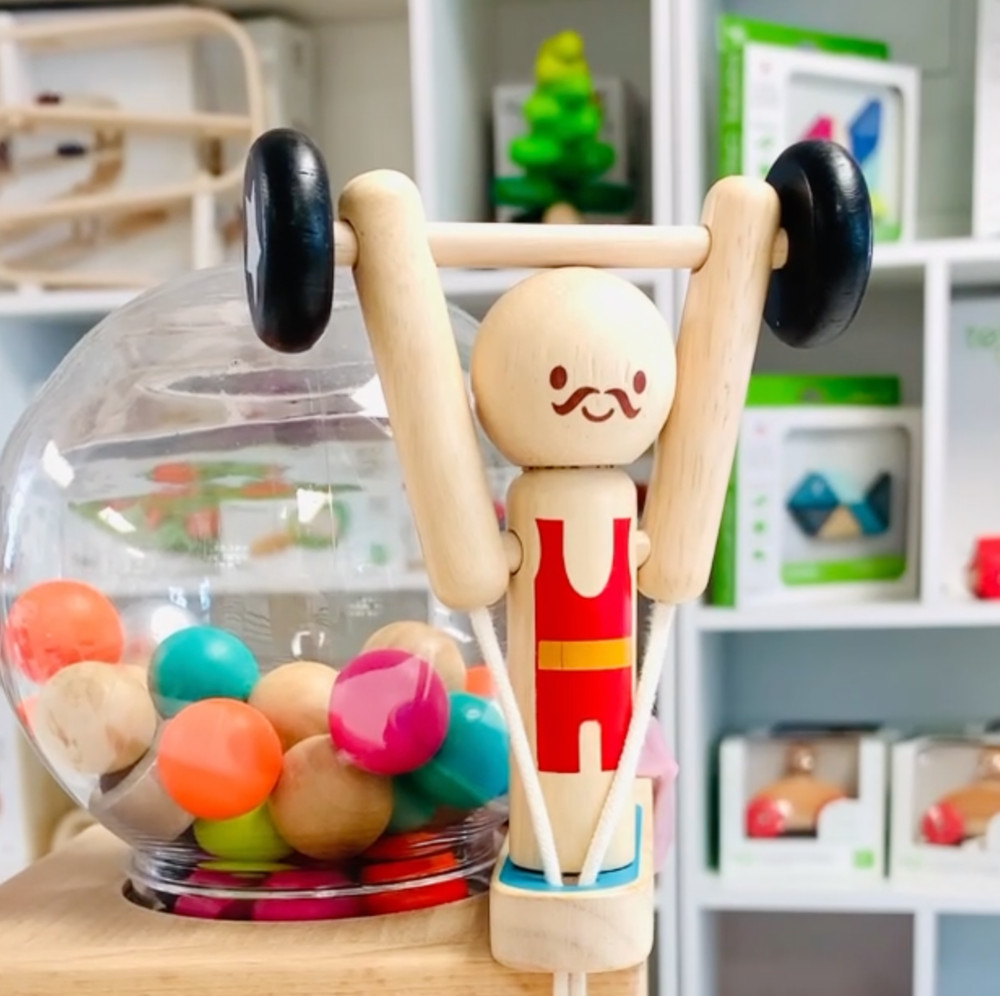 Plan Toys Weightlifting Acrobat. Eco-friendly.