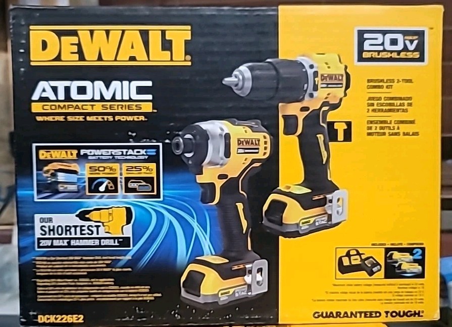DEWALT ATOMIC COMPACT SERIES DCK226E2 BRUSHLESS COMBO KIT **NEW SEALED**