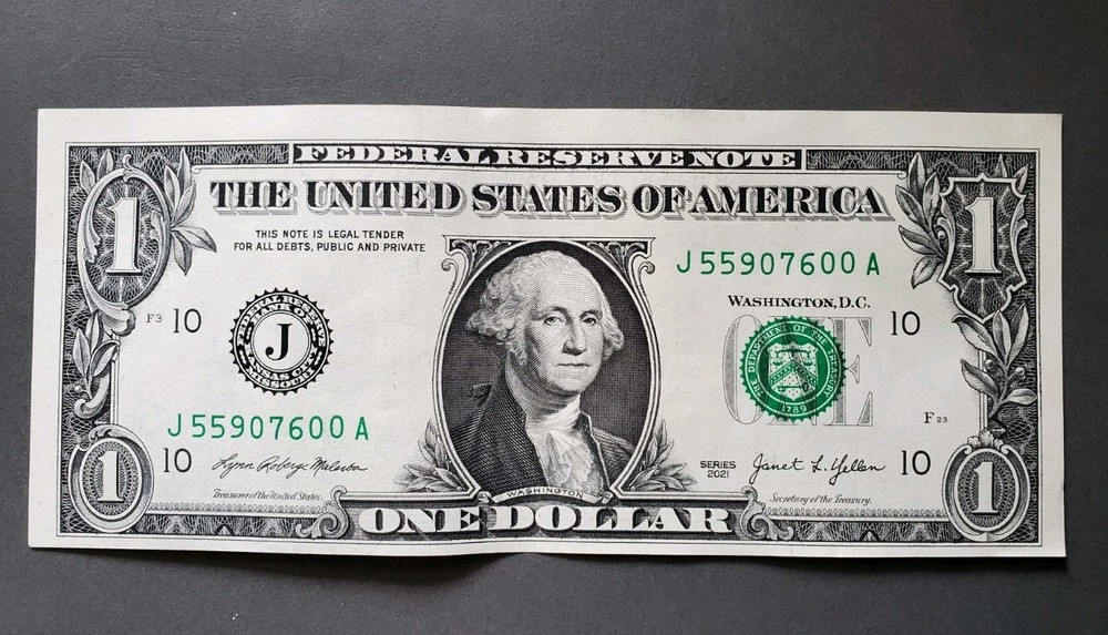 Misaligned, Miscut One Dollar bill US Currency Off center Error Different Cut