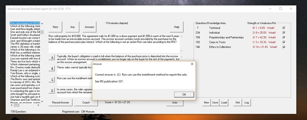 Cert Exam Simulator Software for SEE Enrolled Agent (EA) Review