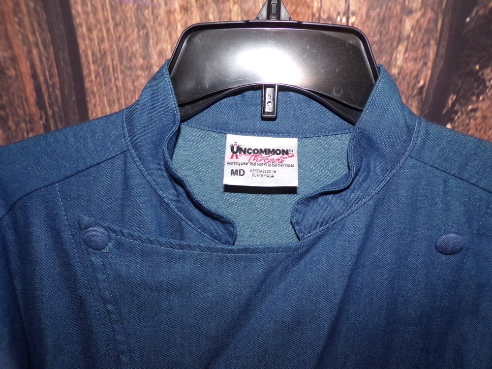Uncommon Threads 0460C Sante Fe Chef Coat Blue Size M Medium