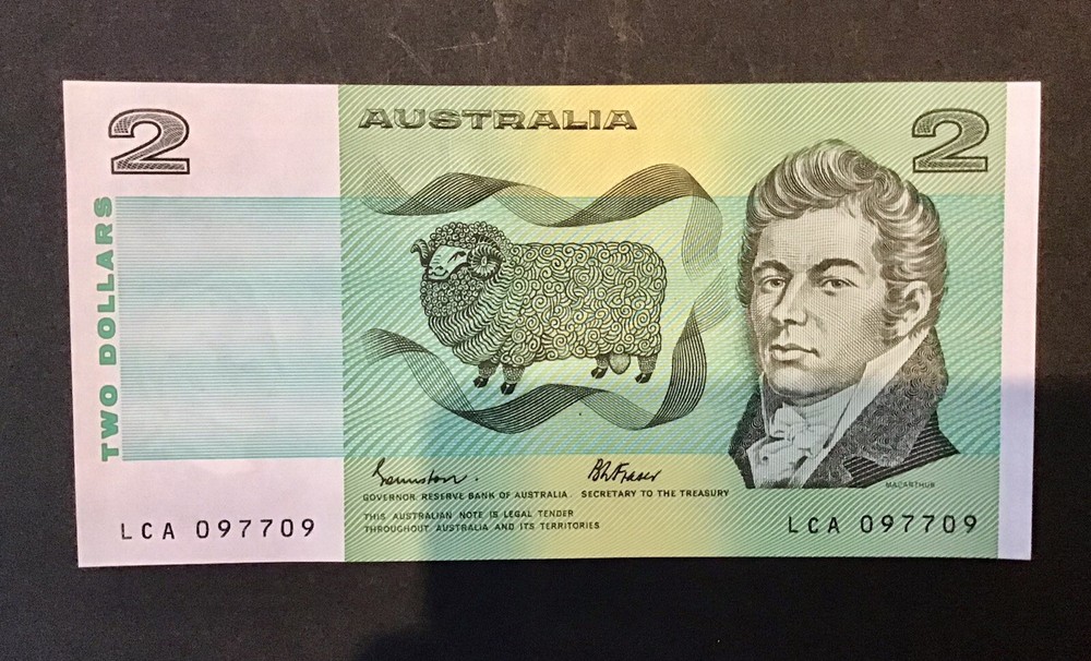 $2 Note Australian Decimal Paper Repeater Serial Number In Sequence Unc. x 3