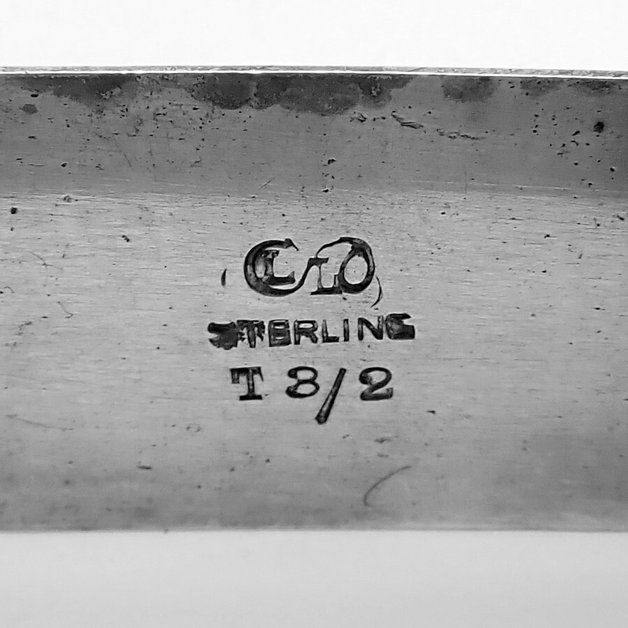 Rectangular Napkin Ring Liebs Sterling Silver 1920 Mono F