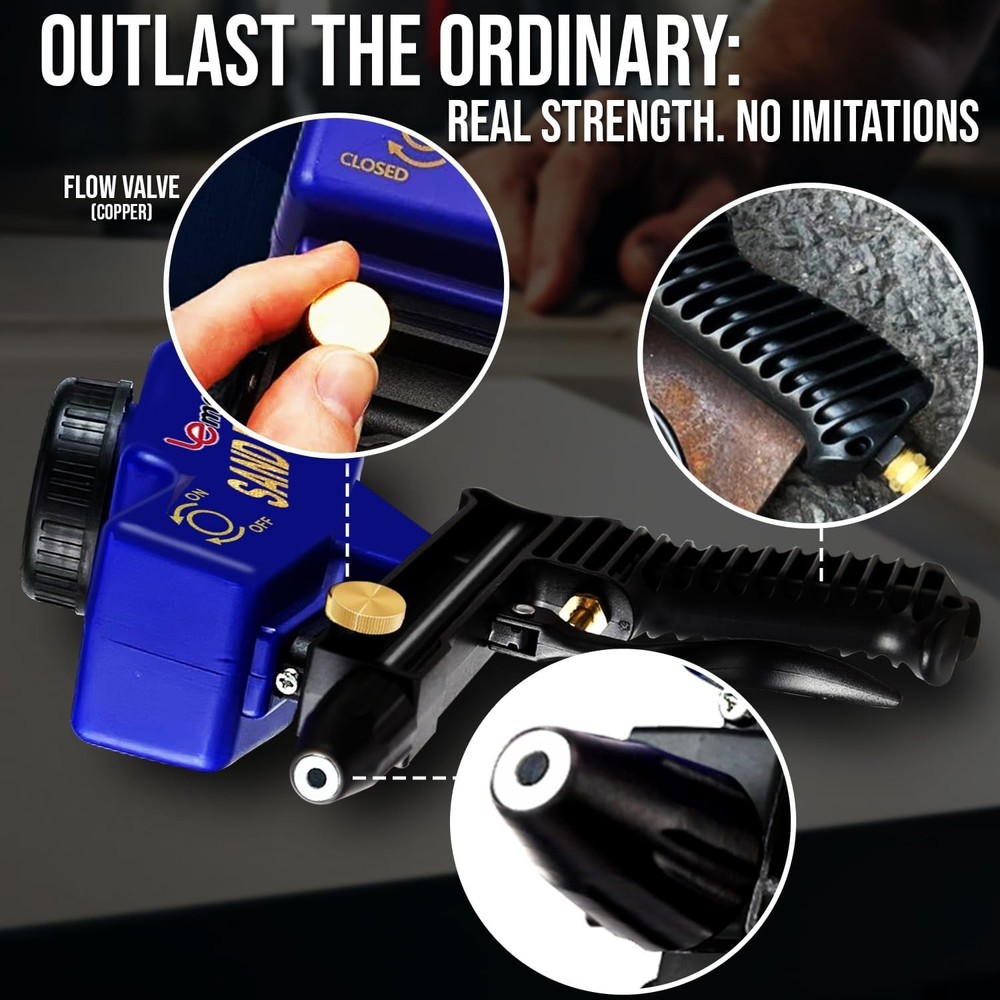 AS118 Gravity Feed Sandblaster Kit - Lightweight, Ideal for DIY & Rust Removal