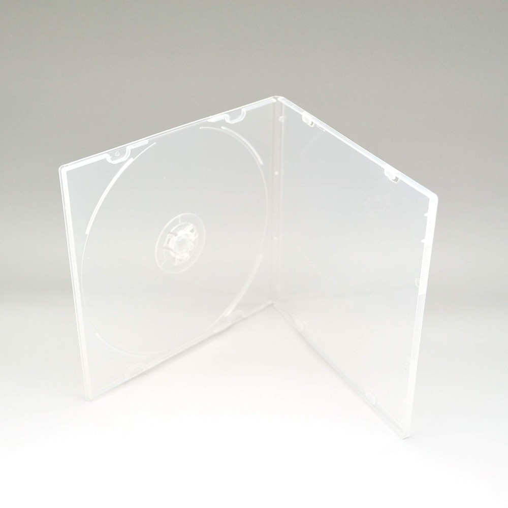 Maxtek 5.2mm CD Case, Slim Single Clear PP Poly Plastic Cases with Outer Sleeve,