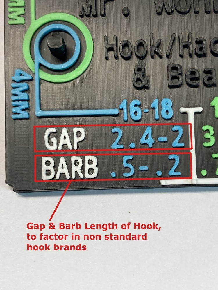 Mr Wonky’s - Dry Fly Tying Gauge – Hackle, Hook & Bead Sizing Tool