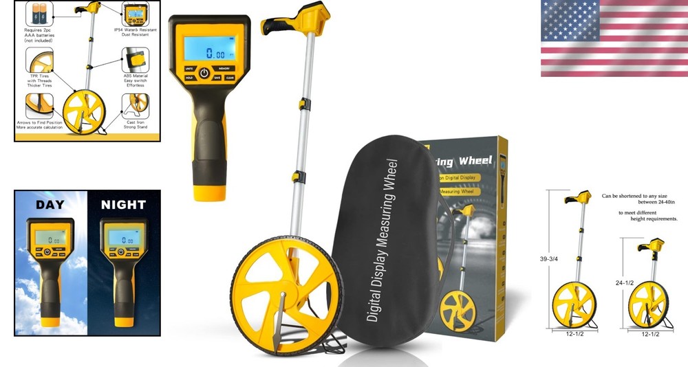 Compact High Precision Measuring Wheel - Perfect for Construction & Landscaping