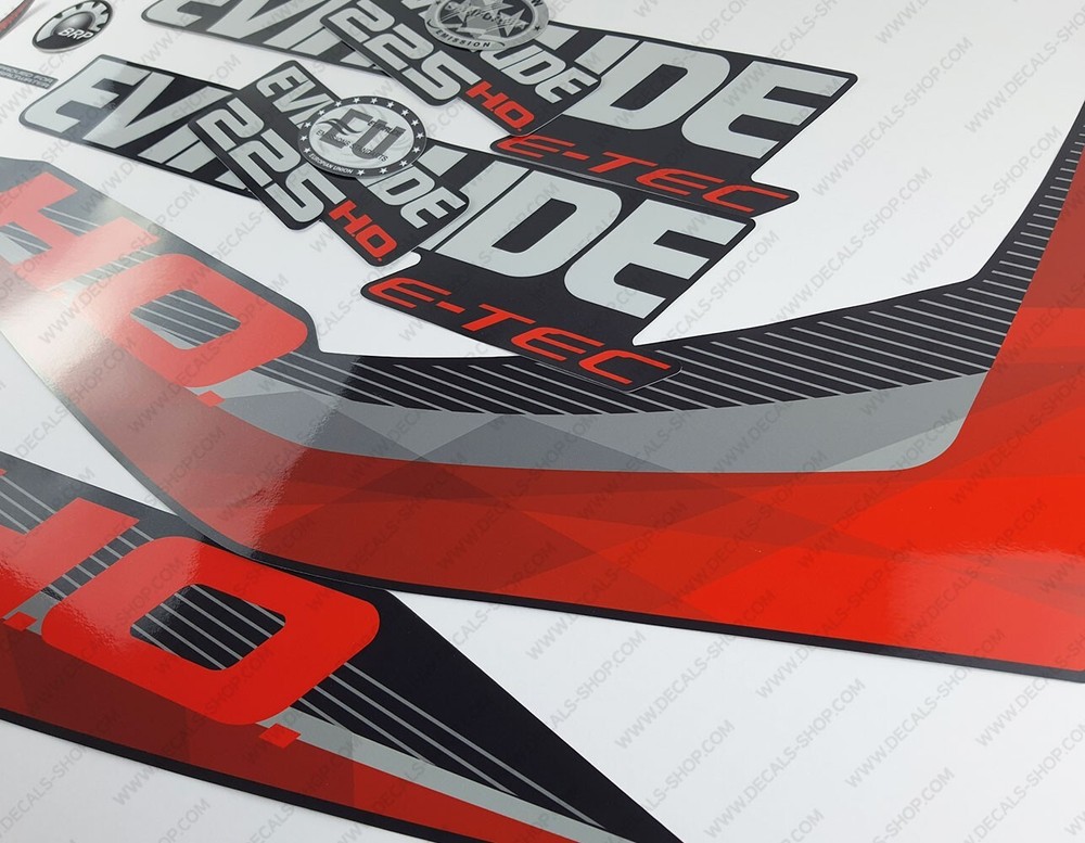 Evinrude 225 hp ETEC HO 2011-2014 outboard engine decals set Graphite Cowl