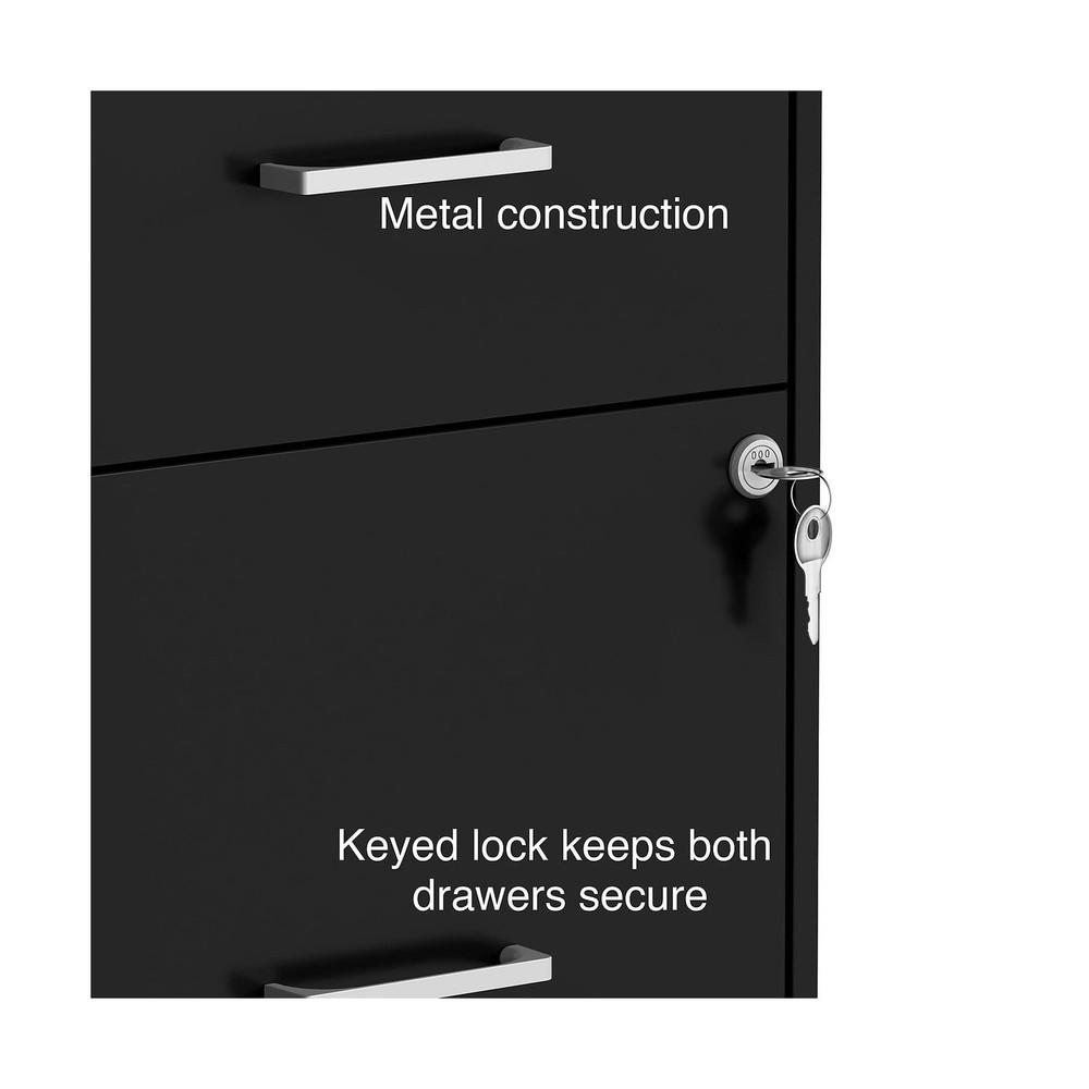 STAPLES 2-Drawer Vertical File Cabinet, Letter Size Documents, Lockable, 18.9...