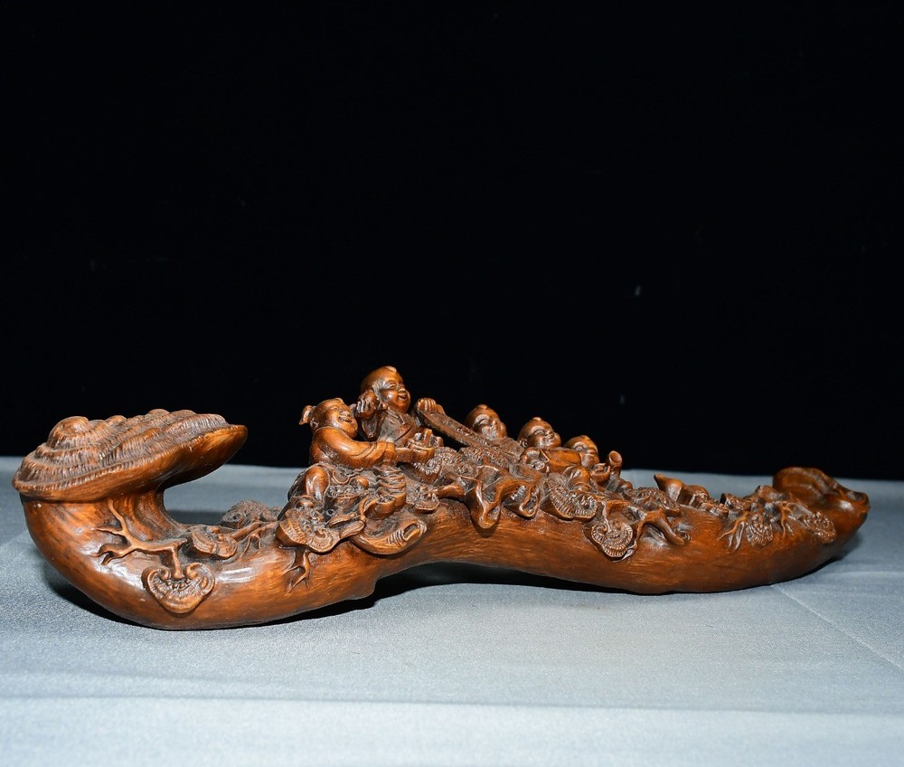 Exquisite Small Leaf Boxwood Five Son Ruyi Ornament