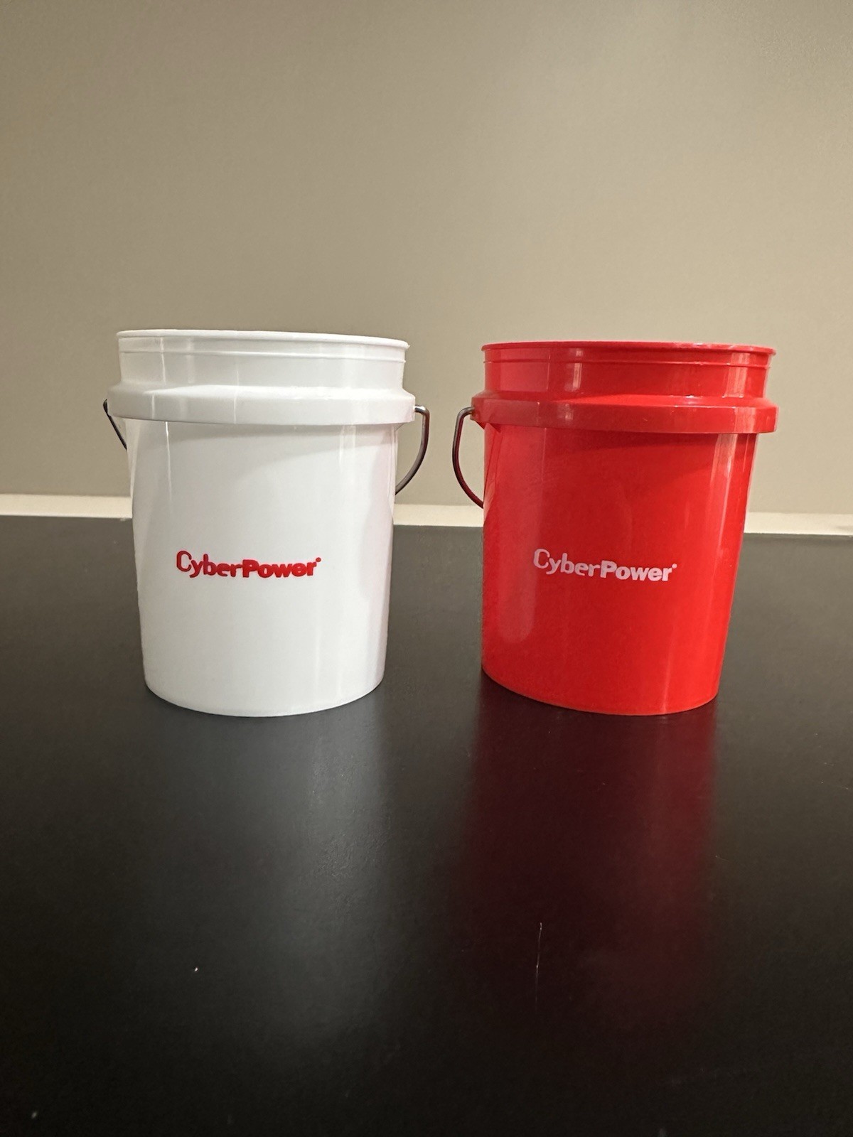 ULTRA RARE Mini Buckets CyberPower Red and White Mini Buckets 2-Pack