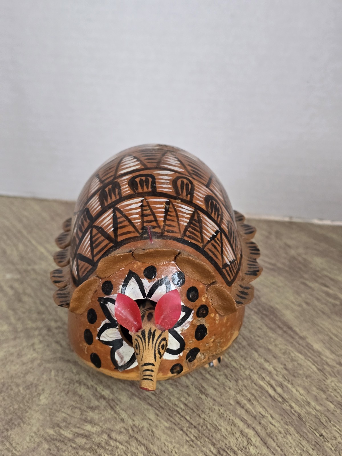 Vtg Armadillo Alebrije Bobble Head Hand-Made Mexican Folk Art Wooden