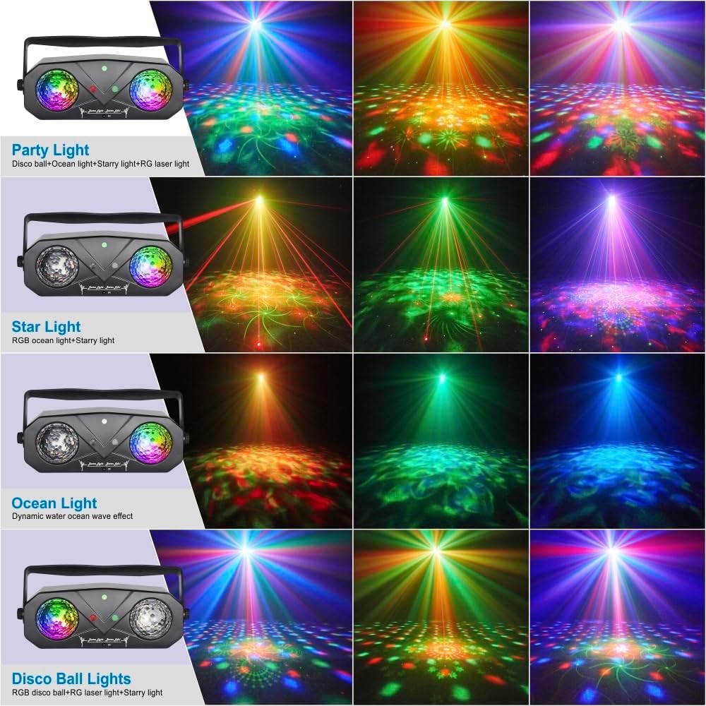 5 in 1 DJ Disco Light LED Stage Projector Sound Active