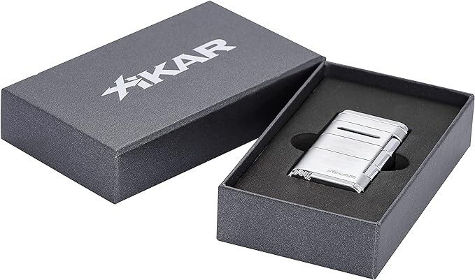 Xikar Allume Single Flame Cigar Lighters, Silver