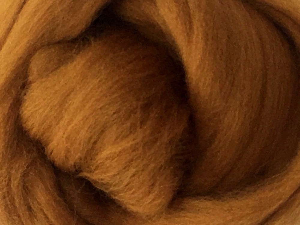 Merino Wool Top Roving Cinnamon Spice Brown