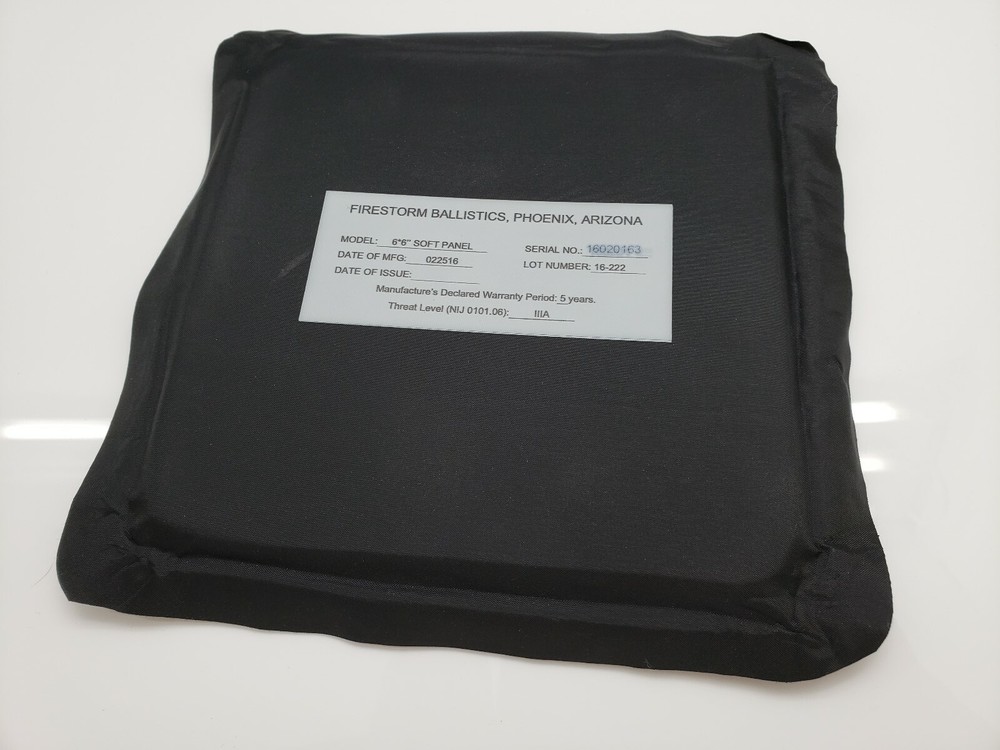 FIRESTORM 6X8 LEVEL 3A SOFT BALLISTIC PLATE INSERT PAIR