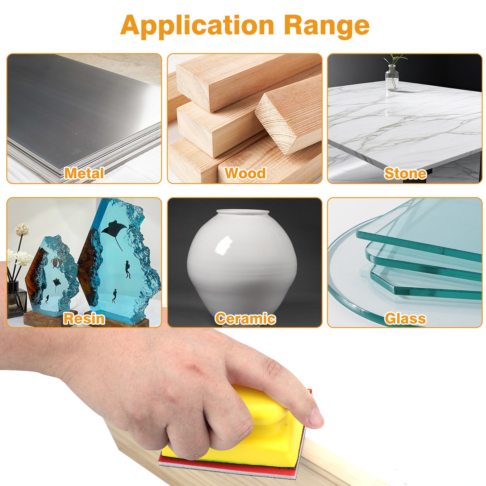 24pcs 180-3000 Grit Sanding Sponge Foam Pads Wet Dry Sandpaper + Sander Block