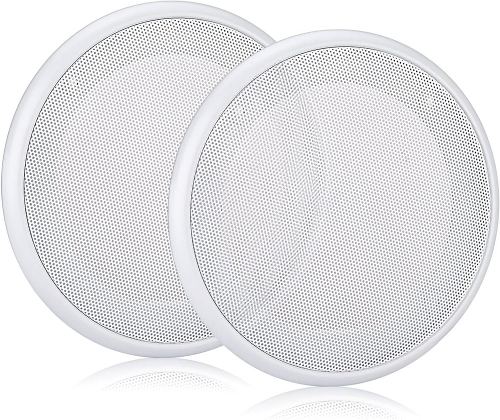 2PCS 8in White Ceiling Speaker Covers, Surface Mount Speaker Grill Mesh Round Sp