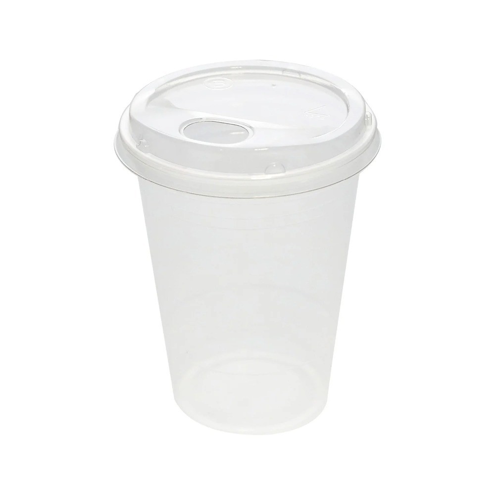 Disposable Plastic Cups and Lids 16 oz Clear 25 Count Combo Pack