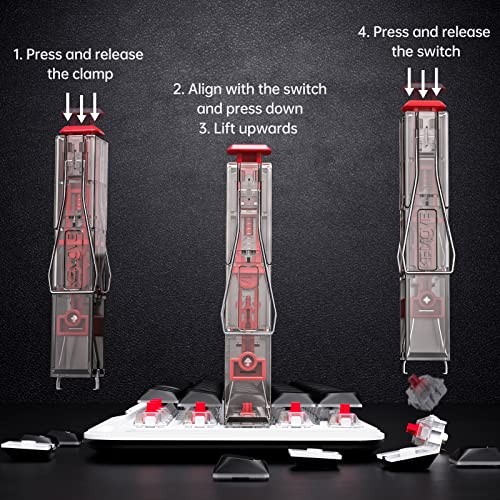 P10 2-in-1 Switch Puller Keycap Puller for Mechanical Black semi-transparent