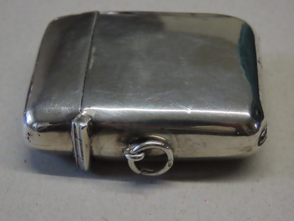 Large silver vesta case, Thomas Bishton, 1920