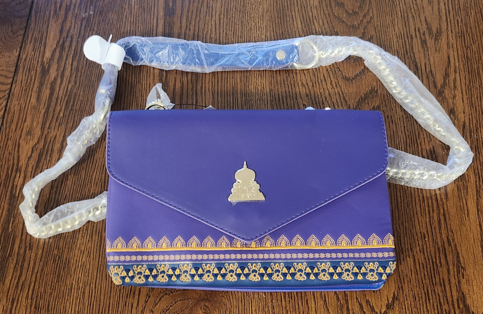 New Loungefly Disney Aladdin Double Sided Crossbody Bag Lamp Agrabah Blue Purple