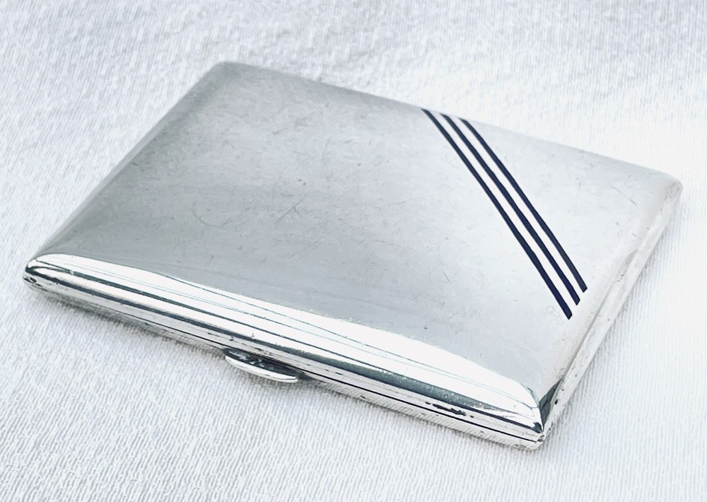 ART DECO AUSTRO-HUNGARIAN SILVER CIGARETTE CASE. - Bucharest Town Mark.