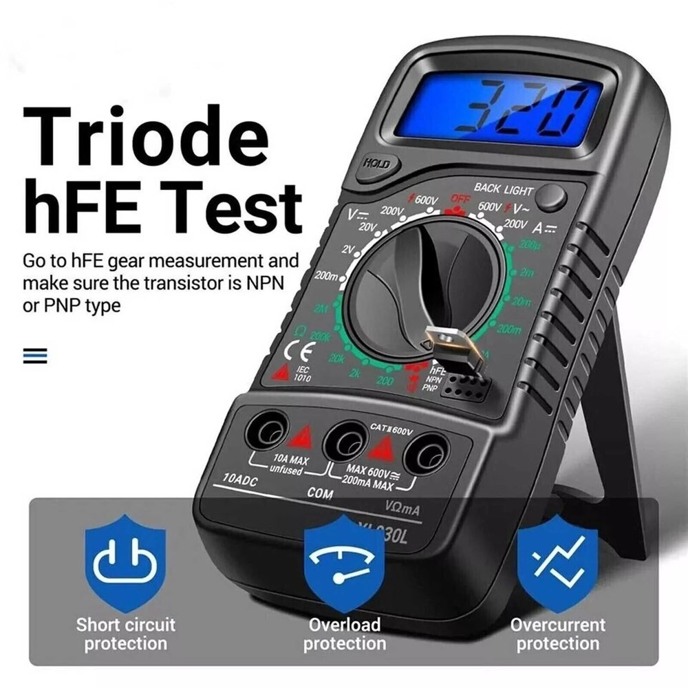 New LCD Digital Multimeter Voltmeter Ammeter Ohmmeter Volt AC DC Diode Tester