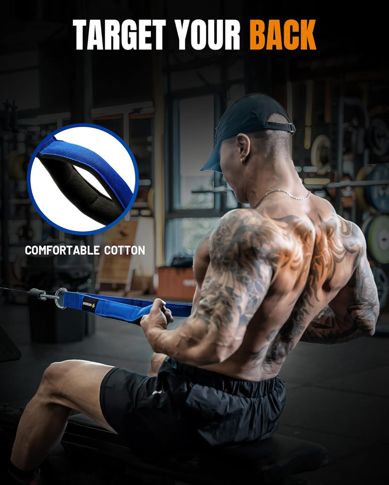 Tricep Rope Cable Attachment Handles Gym Pull Down Pushdown Face Pulls