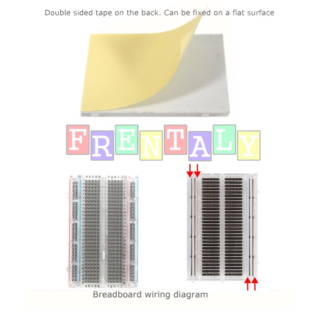 2X Mini 400 Points Clear Prototype PCB Solderless Breadboard Protoboard