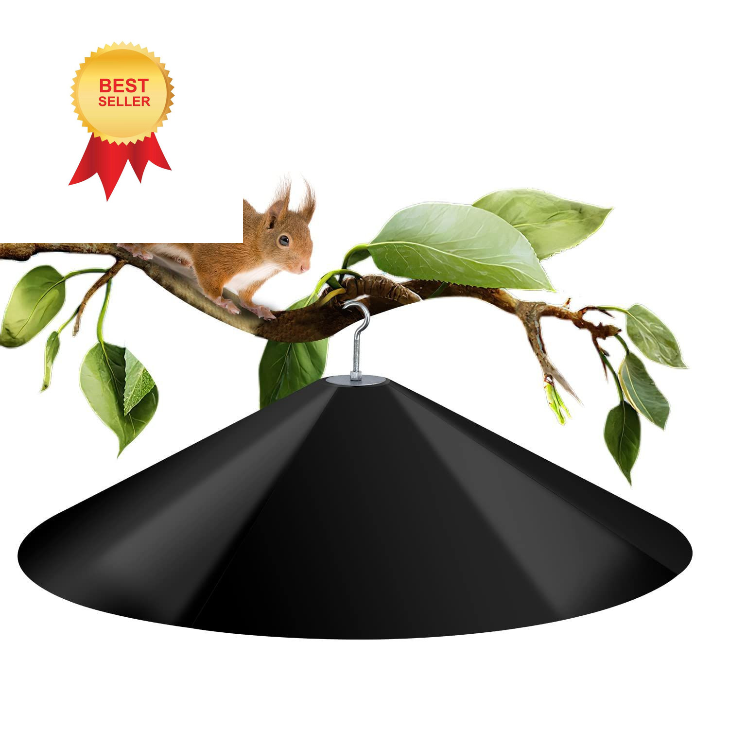 24-inch Large Squirrel Proof Bird Feeders for Outside Hanging,Outdoor Black