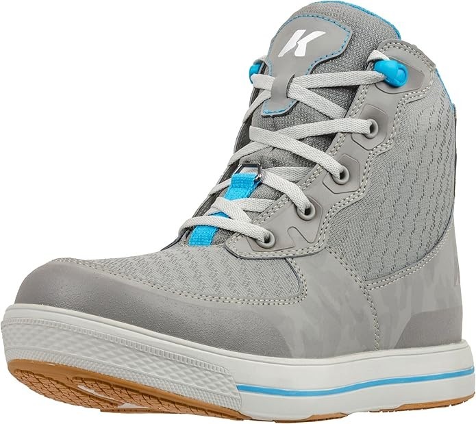 Korkers Salt Sneaker Boot w/Fixed Kling-On Deck Sole, Grey, Size 14