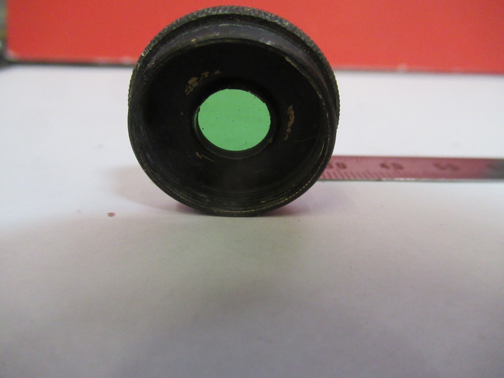 RARE GREEN FILTER OCULAR EYEPIECE LENS MICROSCOPE PART AS PICTURED &S9-A-76