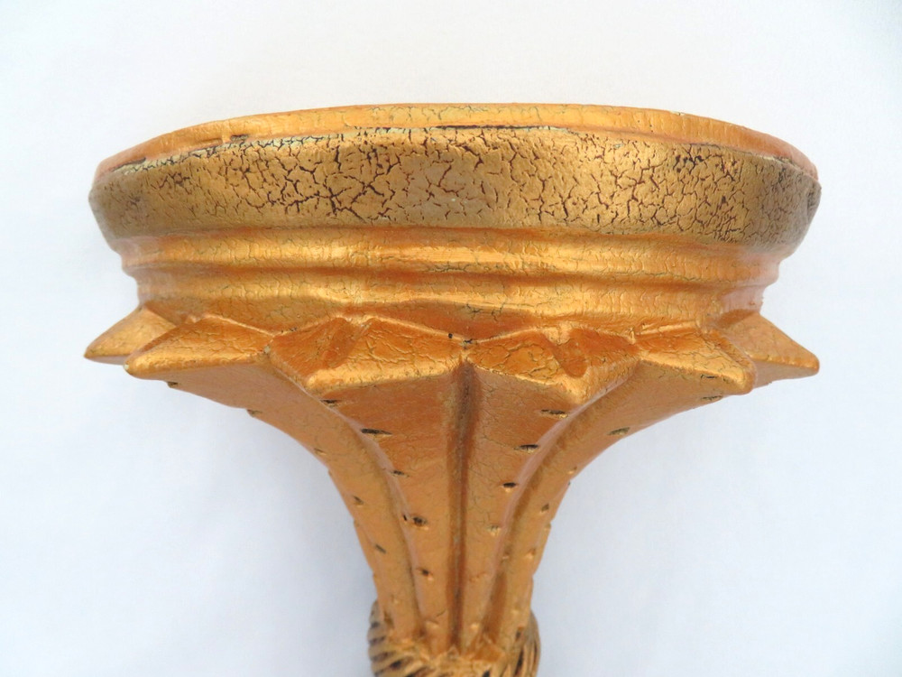 Vintage Gold Plaster Wall Shelf Sconce