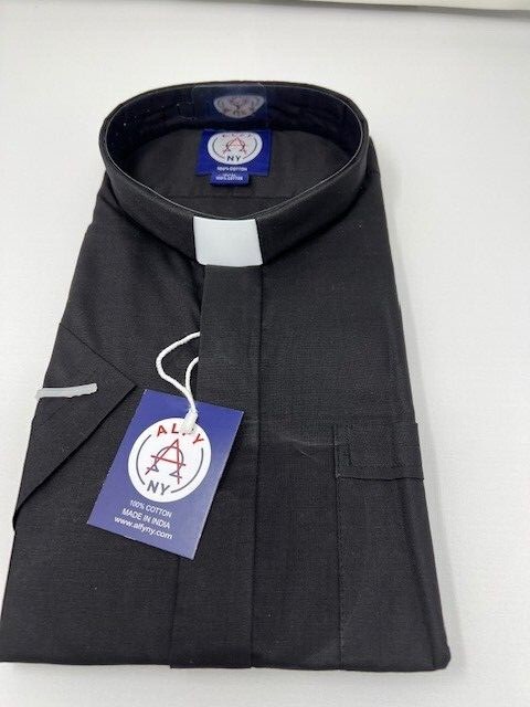 Men's SHORT SLEEVE Premium CLERGY Shirts ,CATHOLIC, PRIEST shirts 100% COTTON