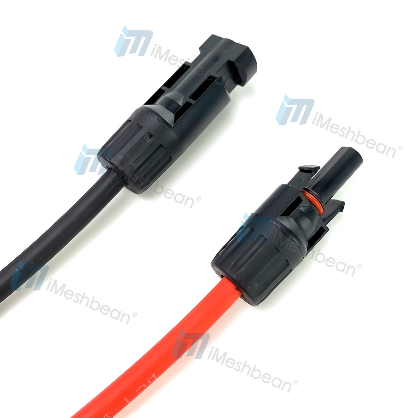 50ft Black+Red 10AWG Solar Panel Extension Cable Flexible PV Wire w/ Connectors