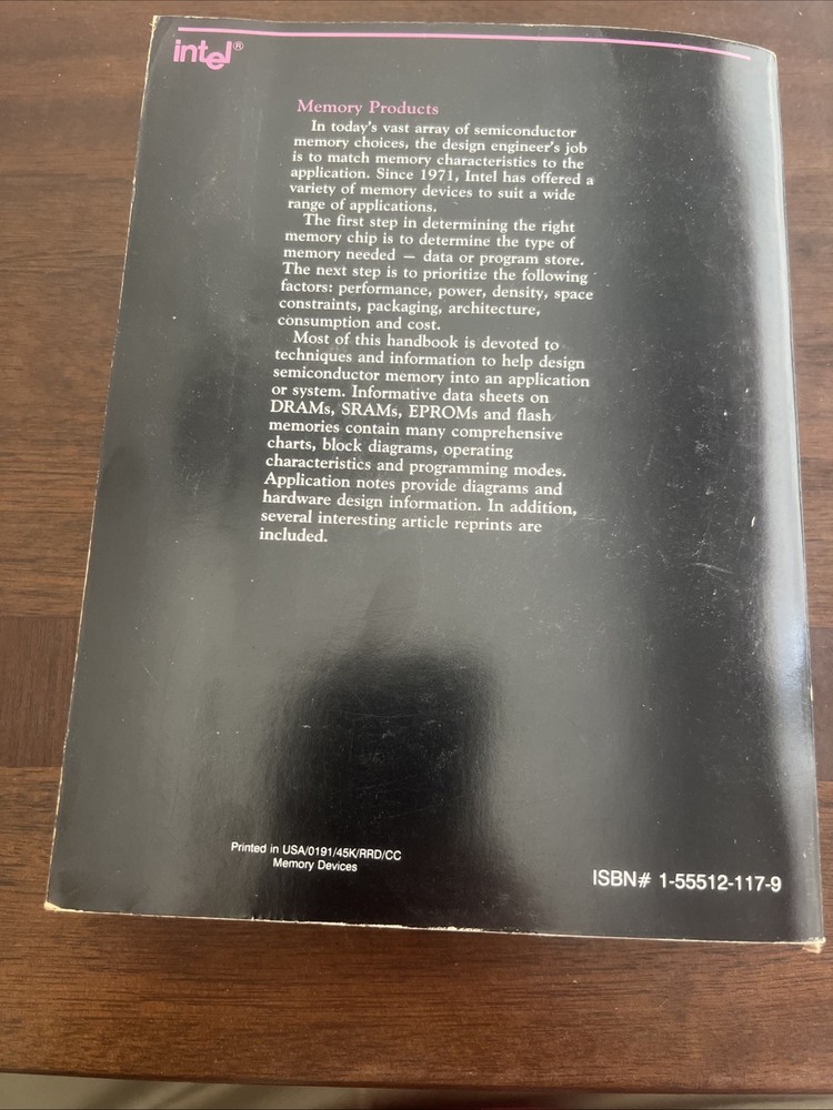 Vintage Intel Computer Manual 1991 Memory Products Handbook